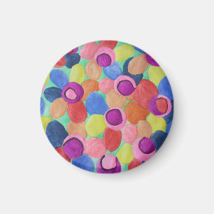 Candy Colored Flowers Magnet
