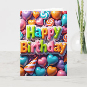 Candy Colour Birthday Card