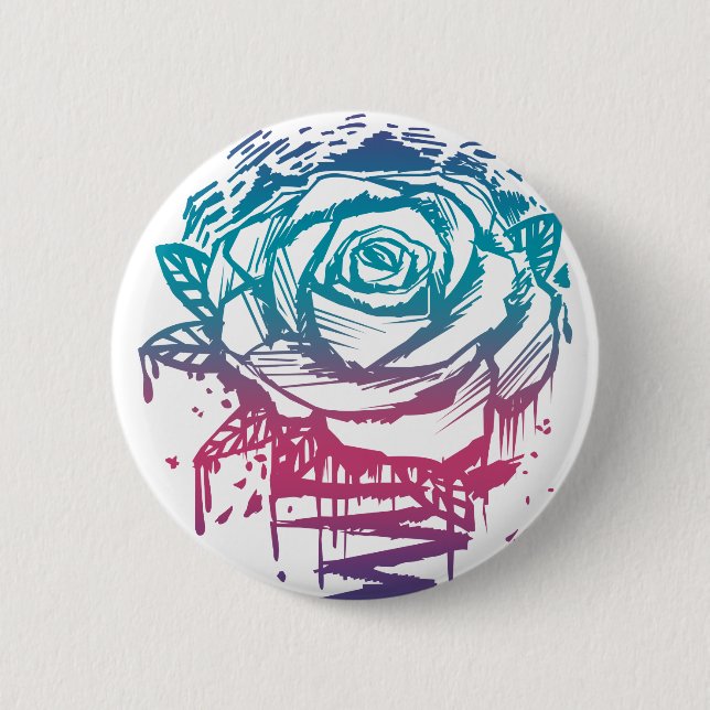 Candy Colour Rose 2 Inch Round Button (Front)