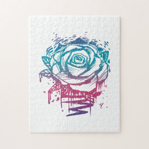 Candy Colour Rose Jigsaw Puzzle
