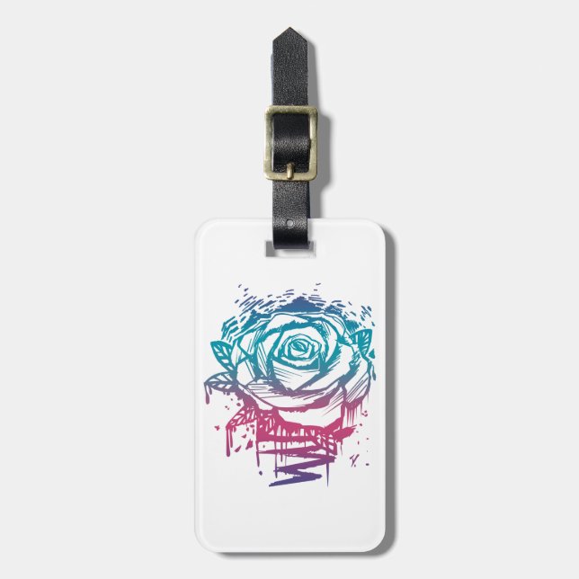 Candy Colour Rose Luggage Tag (Front Vertical)