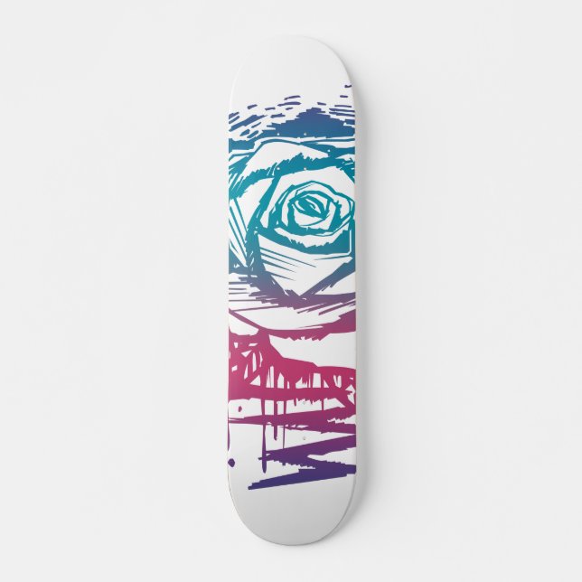 Candy Colour Rose Skateboard (Front)