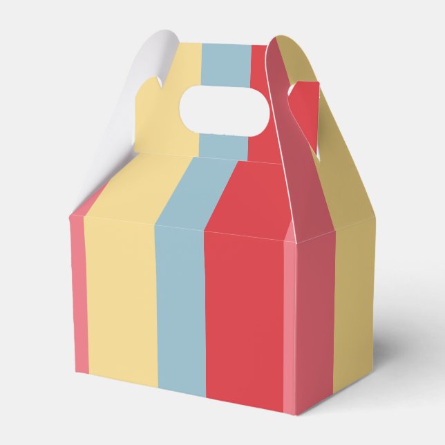 Candy Colour Striped Favor Box (Front Side)