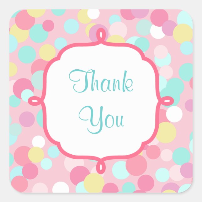 Candy Coloured Thank You Stickers (Front)