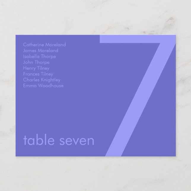 Candy Colours Cornflower & Blue Guest Seating Postcard (Front)