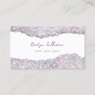 candy colours glitter on white business card