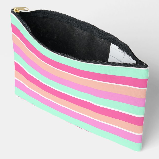 Candy Colours Stripes Accessory Pouch (Open)