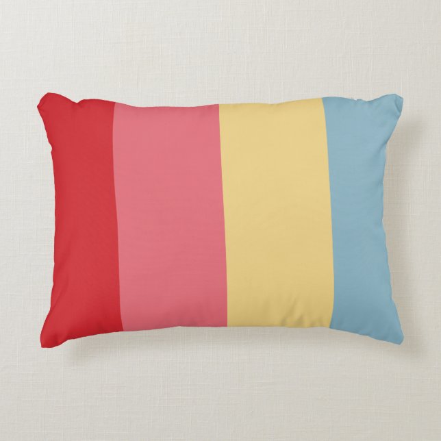 Candy Colours Vertical Stripes Accent Pillow (Front)