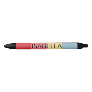 Candy Colours Vertical Stripes Black Ink Pen