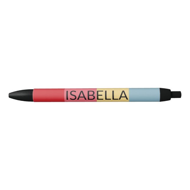 Candy Colours Vertical Stripes Black Ink Pen (Front)