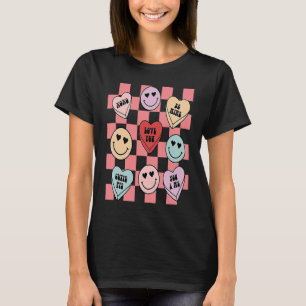 Candy Conversation Hearts Retro Groovy Valentines  T-Shirt