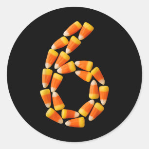 Candy Corn 6 Halloween 67 Funny Humor Classic Round Sticker