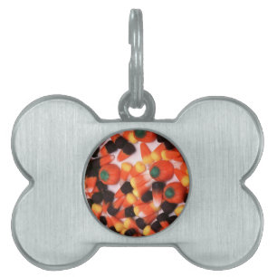 Candy Corn and Pumpkins Pet Tag