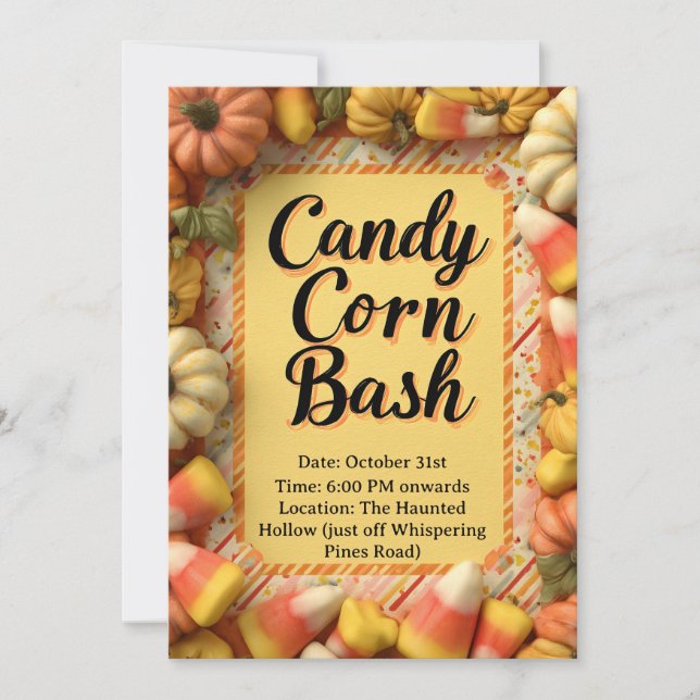 Candy Corn Bash Halloween Party  Invitation (Front)