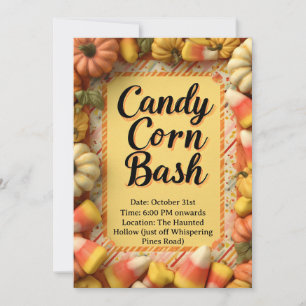 Candy Corn Bash Halloween Party Invitation