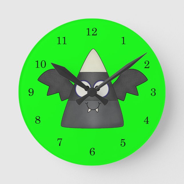 Candy Corn Bat Round Clock (Front)