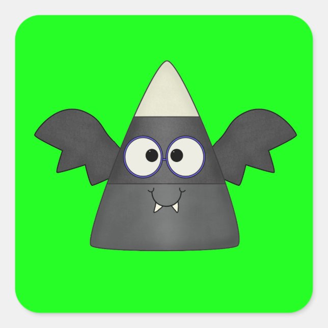 Candy Corn Bat Square Sticker (Front)