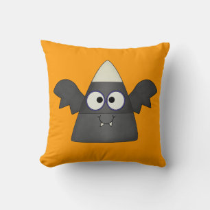 Candy Corn Bat Throw Pillow