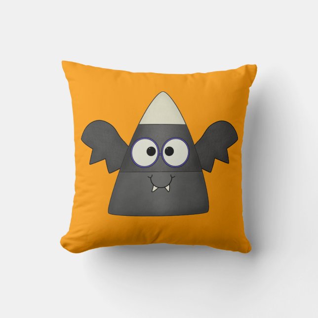 Candy Corn Bat Throw Pillow (Front)