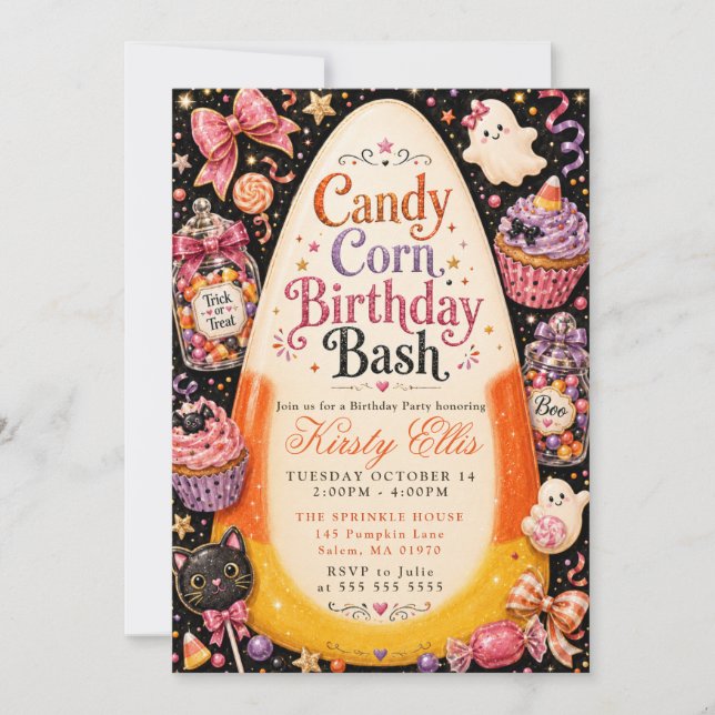 Candy Corn Birthday Bash Invitation (Front)