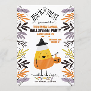Candy Corn Caractère Halloween Party Invitation