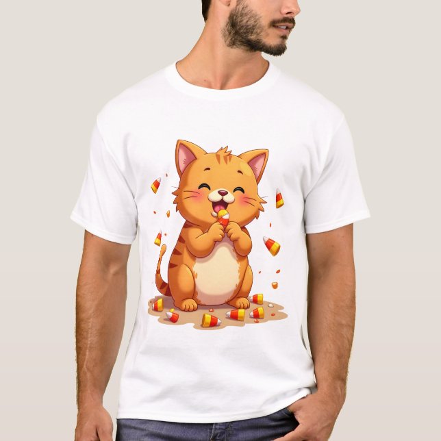 Candy Corn Cat Attack T-Shirt (Front)