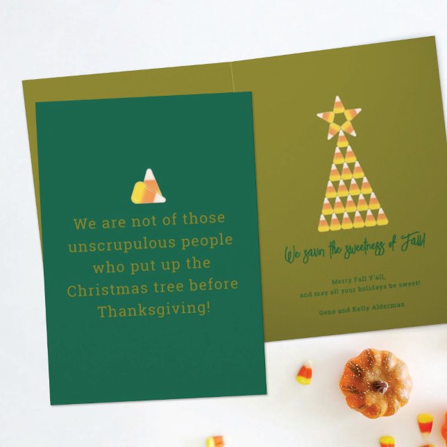 Candy Corn Christmas Tree Carte de voeux Automne (Créateur téléchargé)