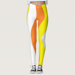 Candy Corn Colours Leggings Striped Stretch Pants