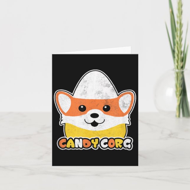Candy Corn Corgi Halloween Dog Candy Corg Men Card (Front)