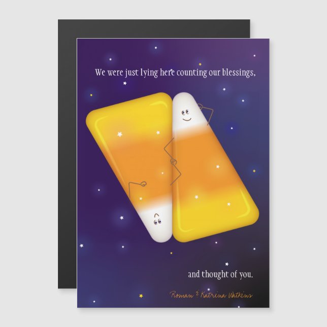 Candy Corn Couple Greeting Card (Front/Back)
