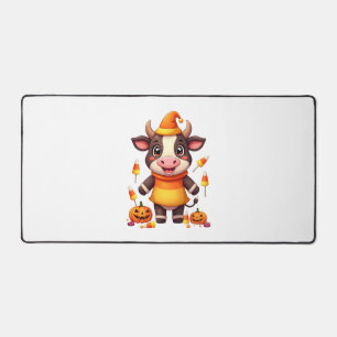 Candy Corn Cow Desk Mat