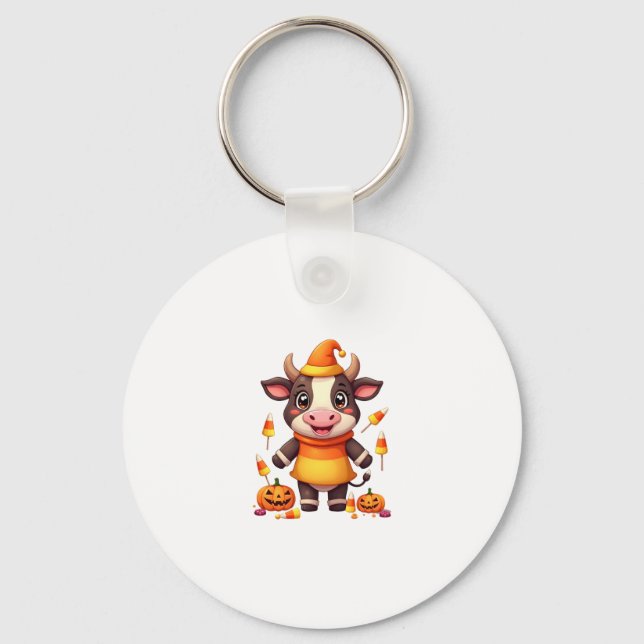 Candy Corn Cow Keychain (Front)