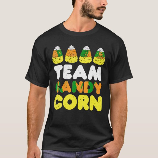 Candy Corn Crew Halloween Candy Corn Funny Squad T-Shirt (Front)
