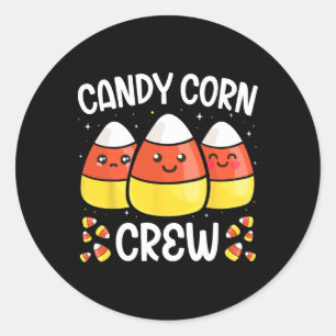 Candy Corn Crew Halloween Costume Men Women Friend Classic Round Sticker