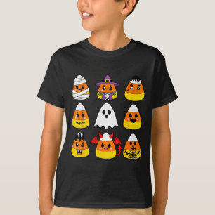 Candy corn cute characters halloween mummy ghost T-Shirt