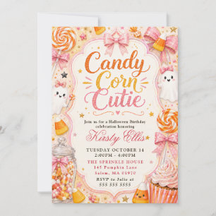 Candy Corn Cutie Halloween Birthday Invitation