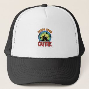 Candy Corn Cutie Vintage Halloween Castle Design_1 Trucker Hat