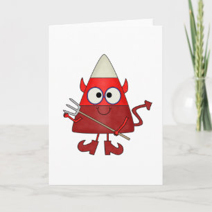 Candy Corn Devil Halloween Card