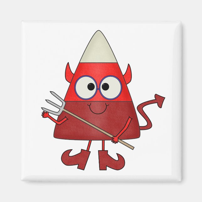 Candy Corn Devil Halloween Magnet (Front)