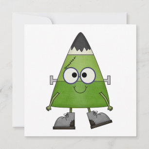 Candy Corn Frankenstein Halloween Card