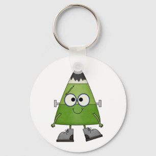 Candy Corn Frankenstein Halloween Keychain