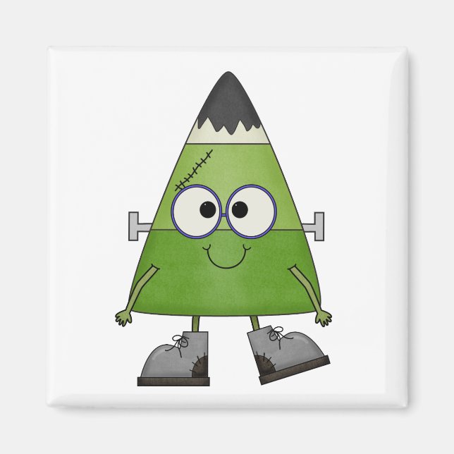 Candy Corn Frankenstein Halloween Magnet (Front)