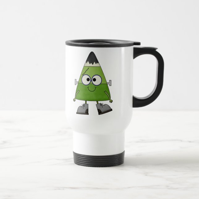 Candy Corn Frankenstein Halloween Travel Mug (Right)