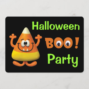 Candy Corn Halloween Boo Party Invitation