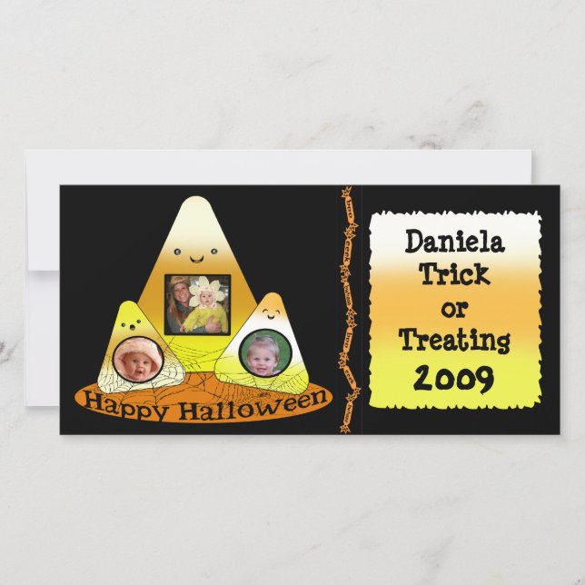 Candy Corn Halloween Carte photo personnalisé (Devant)