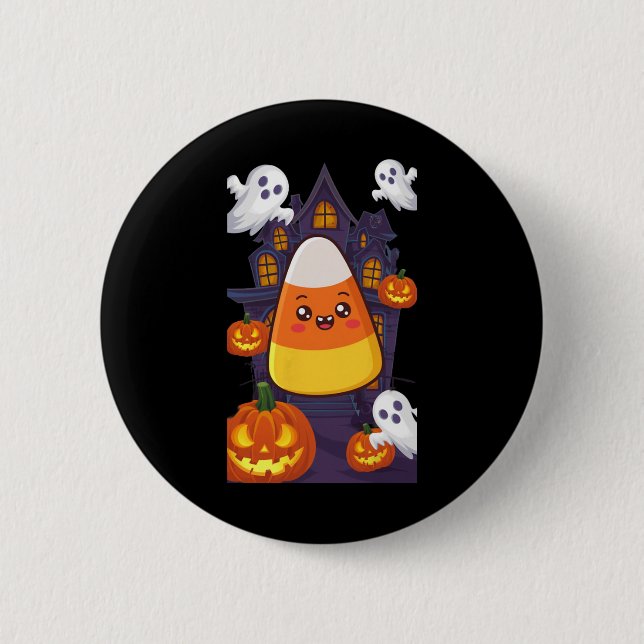 Candy Corn Halloween Costume  2 Inch Round Button (Front)