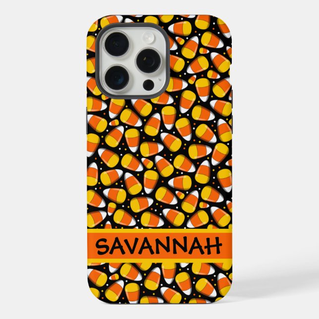 Candy Corn Halloween Custom Name iPhone Case (Back)