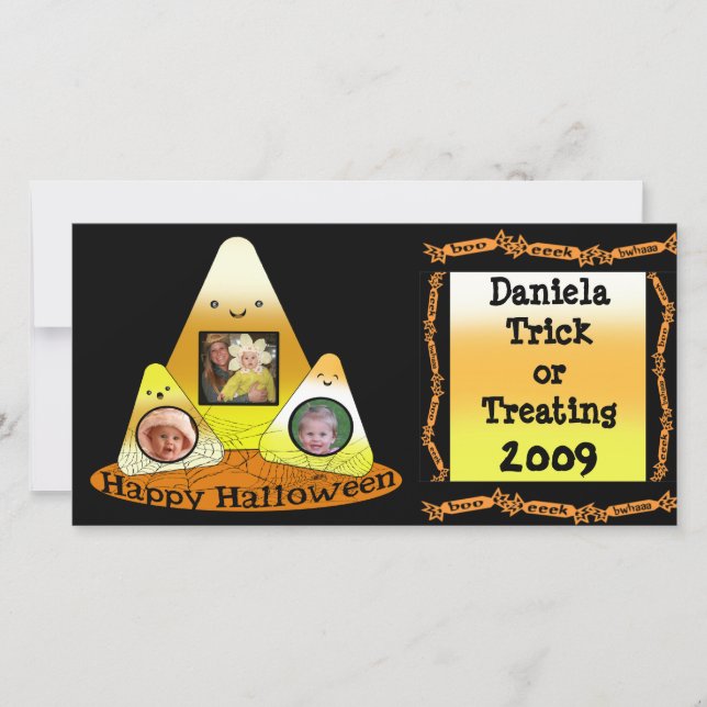 Candy Corn Halloween Custom Photo Card (Front)