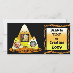 Candy Corn Halloween Custom Photo Card