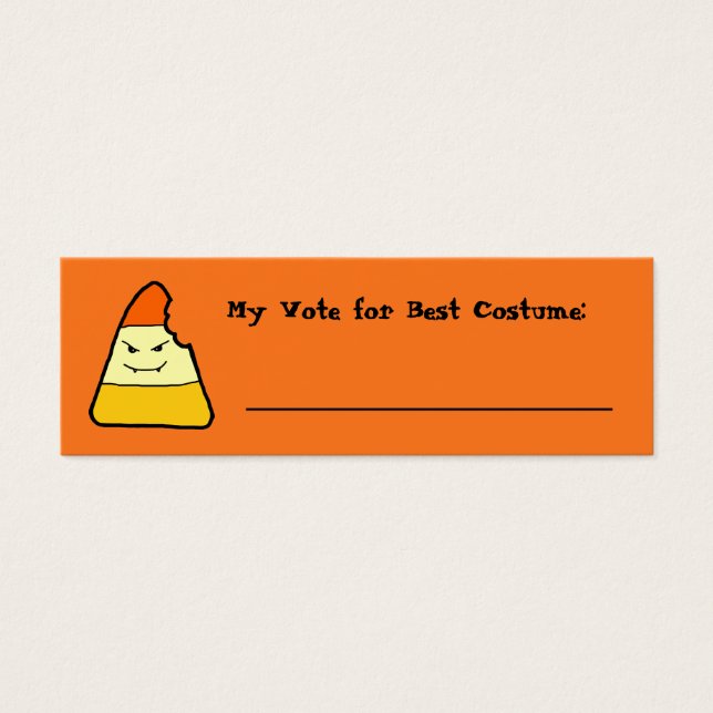 Candy Corn Halloween Games Voting Card (Front)